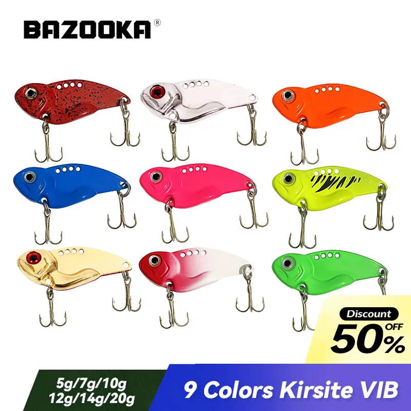 

Bazooka VIB Metal Fishing Lure Sinking Jig Spoon Cast Wobble Jigging Vibration Crankbait Swimbait Pesca Pike Bass Ice Winter