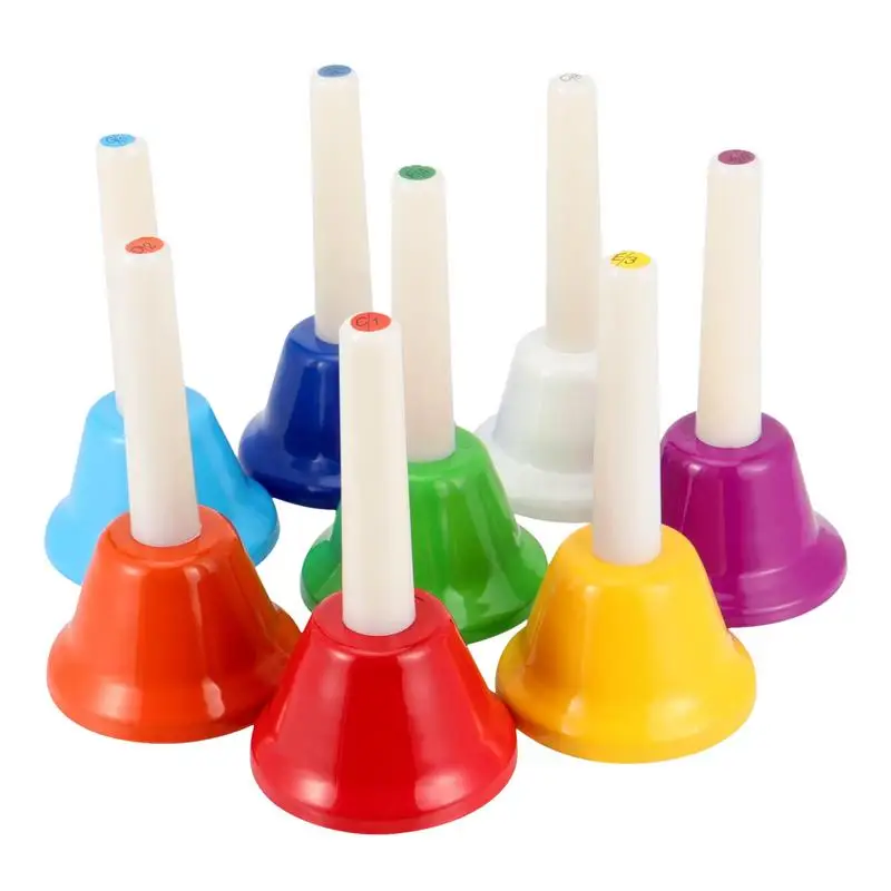 8 Note Hand Bells Metal Colorful Hand Bell With 8 Note For Call Clear Sound Portable Musical Instrument With Handle Efficient
8 Note Hand Bells Metal Colorful Hand Bell With 8 Note For Call Clear Sound Portable Musical Instrument With Handle Efficient