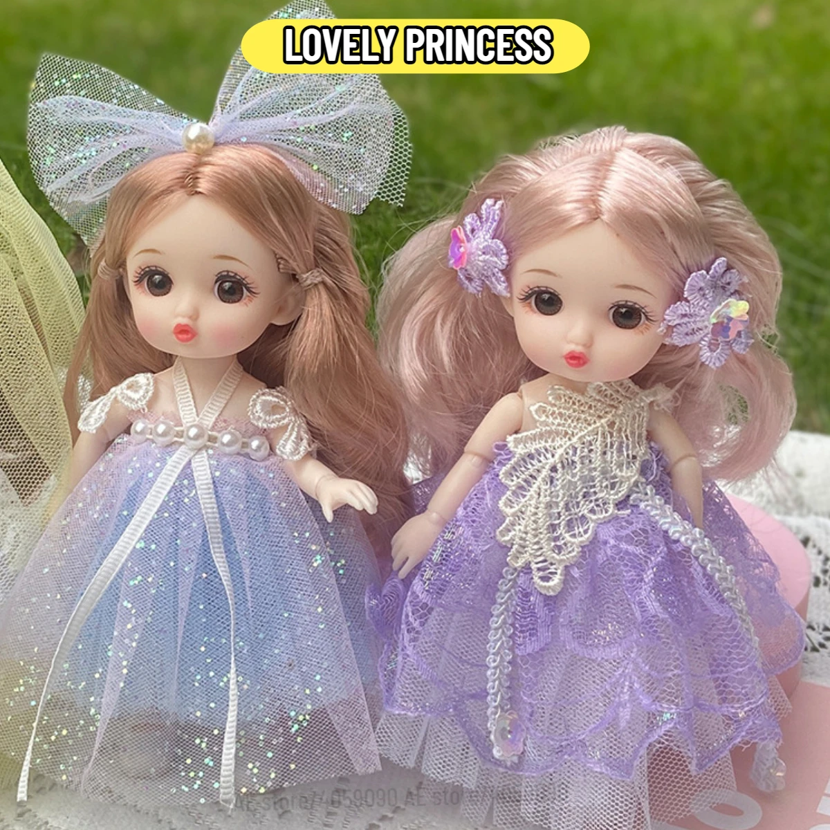 Movable Princess BJD Figure Doll with Clothes and Shoes, 16cm Cute Face Big Eyes 1/12 Scale DIY 13 Joints Sweet Gift Girl Toy
Movable Princess BJD Figure Doll with Clothes and Shoes, 16cm Cute Face Big Eyes 1/12 Scale DIY 13 Joints Sweet Gift Girl Toy