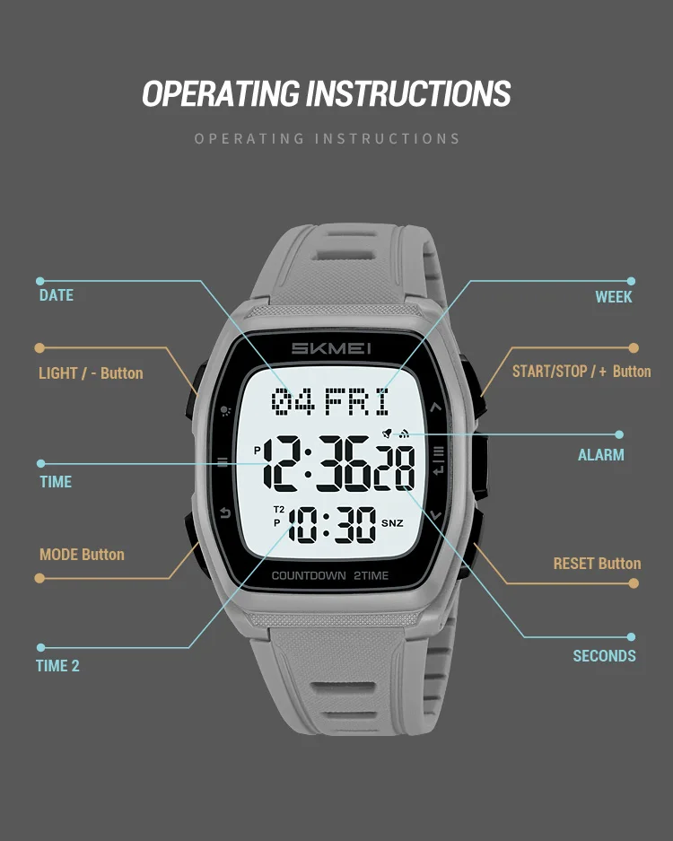 SKMEI 2441 LED Display Electronic Mens Wristwatches Waterproof Countdown Sport Watch for Men Military Digital Clock Reloj Hombre SKMEI 2441 LED Display Electronic Mens Wristwatches Waterproof Countdown Sport Watch for Men Military Digital Clock Reloj Hombre