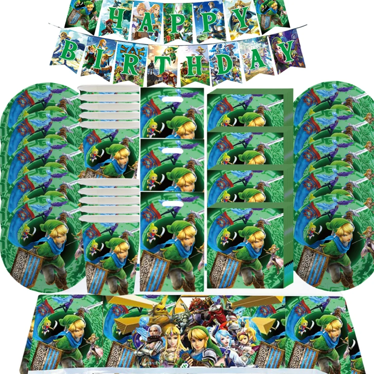 

Легенда о Zelda украшение на день рождения набор одноразовой посуды Zelda скатерть тарелка подарочная сумка детский душ принадлежности для вечеринок для мальчиков