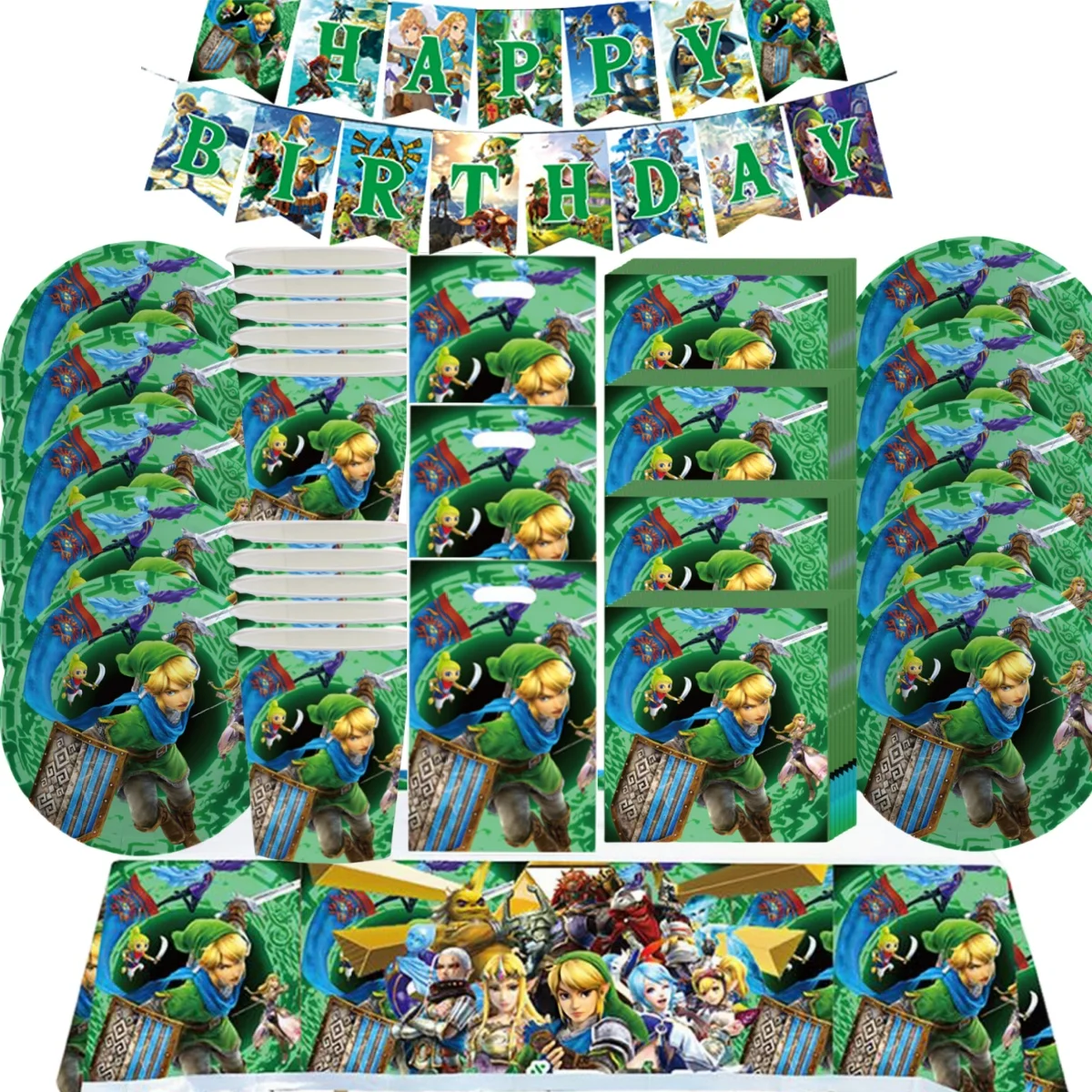 The Legend of Zelda Birthday Decoration Disposable Tableware Set Zelda Tablecloth Plate Gift Bag Baby Shower Boys Party Supplies
The Legend of Zelda Birthday Decoration Disposable Tableware Set Zelda Tablecloth Plate Gift Bag Baby Shower Boys Party Supplies