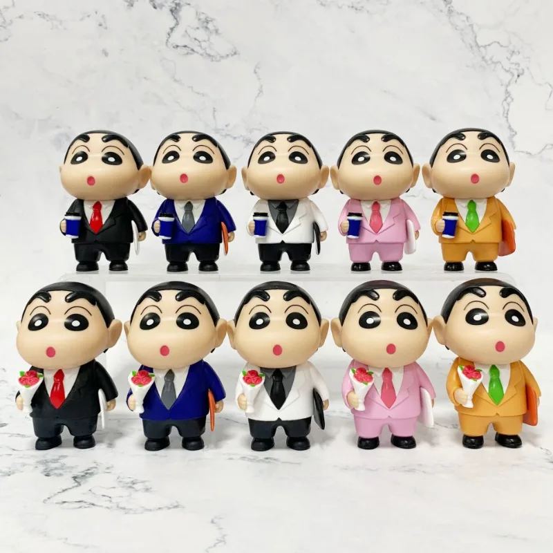 10cm Crayon Shin-chan Nohara Shinnosuke Office worker Migrant worker Take flowers coffee PVC Action Figure Collectible Model Toy 
10cm Crayon Shin-chan Nohara Shinnosuke Office worker Migrant worker Take flowers coffee PVC Action Figure Collectible Model Toy