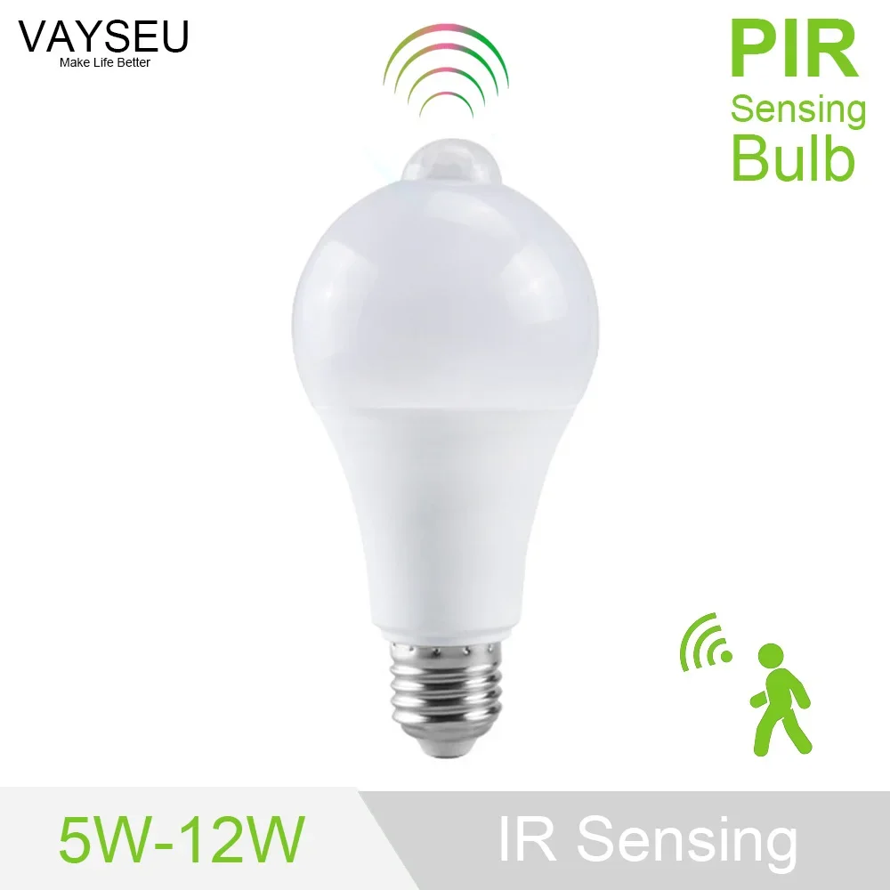 

Induction Lamp 5W 7W 9W 12W PIR Sensing LED Lighting E27 A60 Infrared Human Body or Microwave Radar Sensor LED Bulb Light