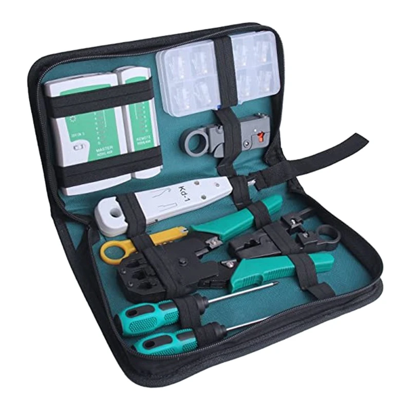 NEW-11Pcs Network Tester Network Cable Clamp Combination Kit Crimping Pliers Stripper Portable Network Repair Tool
NEW-11Pcs Network Tester Network Cable Clamp Combination Kit Crimping Pliers Stripper Portable Network Repair Tool