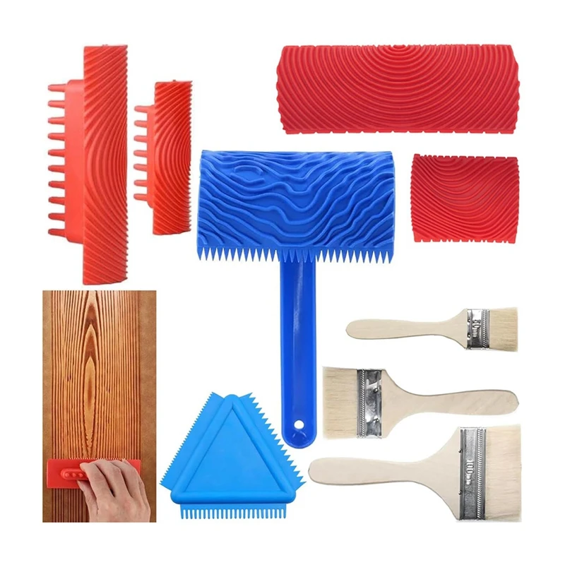 Wood Grain Tool,9Pcs Fake Wood Grain Roller Paint Brushes Graining Tool Paint Look Like Wood DIY Painting Tools
Wood Grain Tool,9Pcs Fake Wood Grain Roller Paint Brushes Graining Tool Paint Look Like Wood DIY Painting Tools