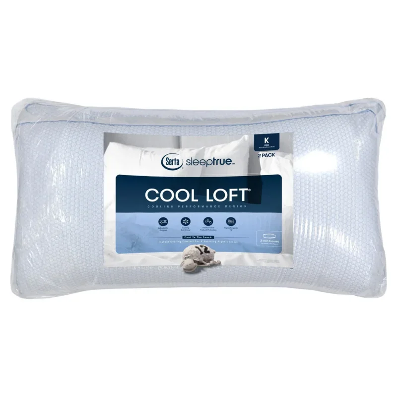 

As well as sleep true cool loft knit medium firm pillow, King, white, 2 pack, polyester blend
