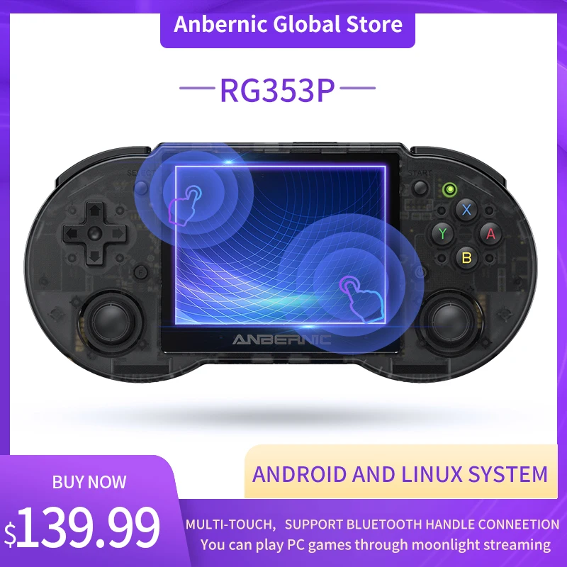 

Anbernic RG353P Retro Handheld Game Console Android System Linux 3.5 Inch Multi-touch IPS Screen Support Moonlight-streaming