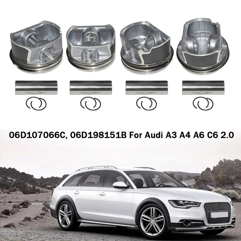 Комплект поршней и колец двигателя 20 мм 06D107066C, 06D198151B серебристый для A3 A4 A6 C6 2,0 Golf GTI / Jetta GLI / Passat
Комплект поршней и колец двигателя 20 мм 06D107066C, 06D198151B серебристый для A3 A4 A6 C6 2,0 Golf GTI / Jetta GLI / Passat