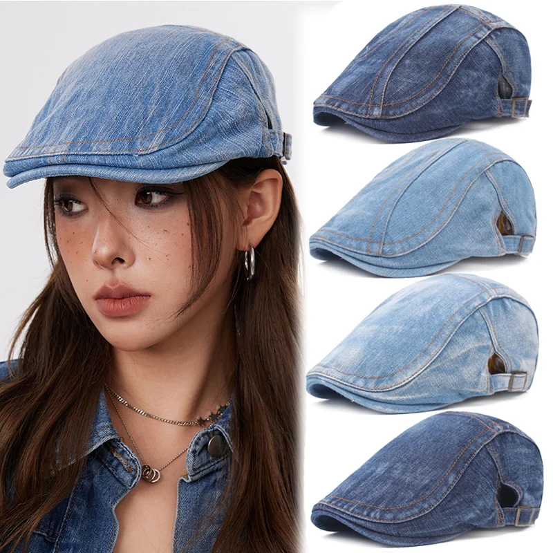 Cowboy Outdoor Adjustable Beret Hat Spring Summer Denim Beret Caps Bones Flat Sun Cap For Cowboy Jeans Hats For Women Men
Cowboy Outdoor Adjustable Beret Hat Spring Summer Denim Beret Caps Bones Flat Sun Cap For Cowboy Jeans Hats For Women Men