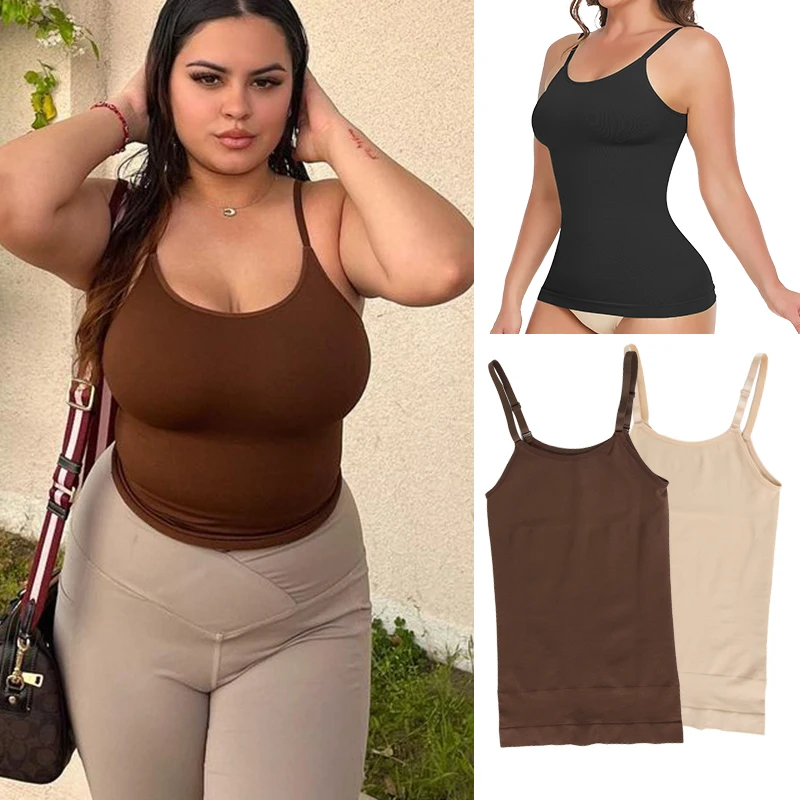

Women Shapewear Cami Firm Control Seamless Body Shaper Tummy Slimming Vest Smoothing Compression Tank Top Scoop Neck Camisole