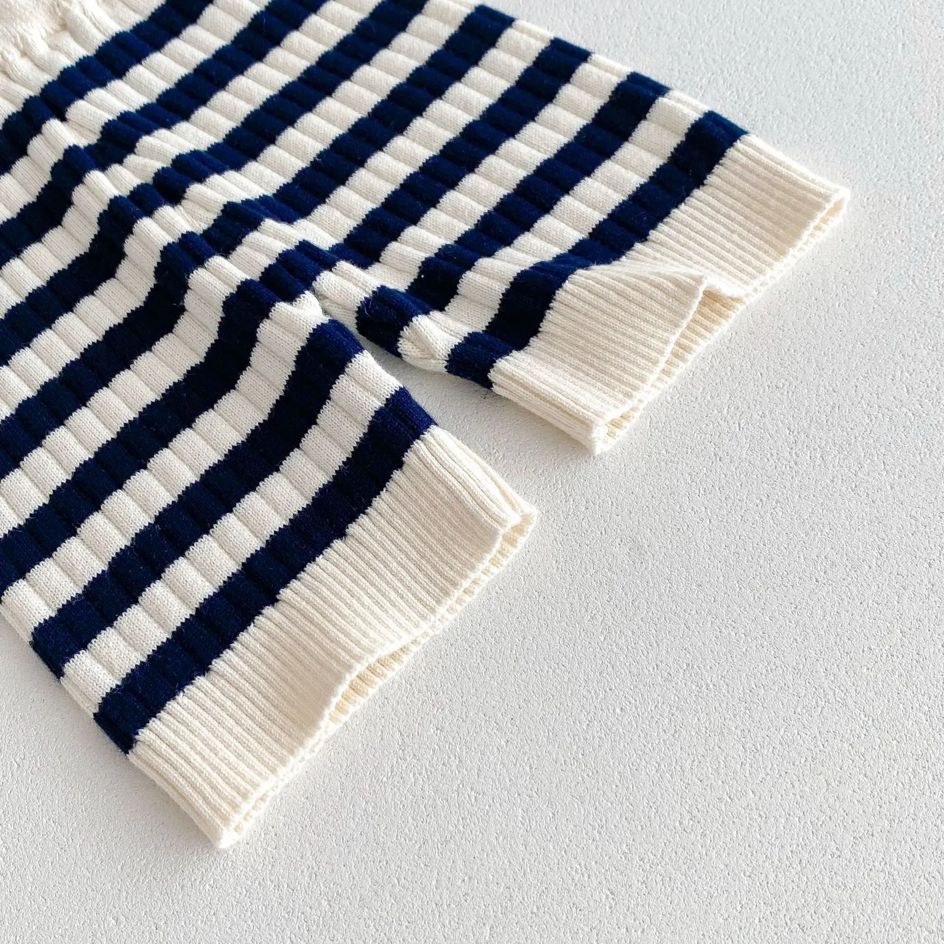 2025 Summer New Baby Short Sleeve Clothes Set Infant Striped Knit Tops + Shorts 2pcs Suit Infant Girl Casual T Shirts Outfits 25 Sa42639e53c3c41f0b237238f0a1fc252A