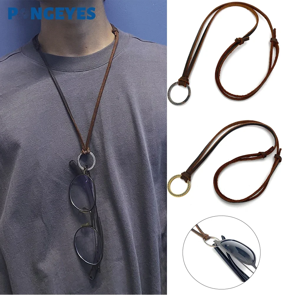 Vintage Cow Leather Eyeglass Holder Necklace Ring Women Men Portable Hanging Neck Clip Glasses Bag Retro Eyeglasses Lanyard
Vintage Cow Leather Eyeglass Holder Necklace Ring Women Men Portable Hanging Neck Clip Glasses Bag Retro Eyeglasses Lanyard