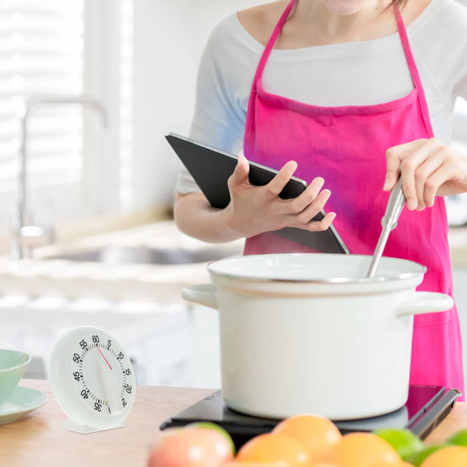 

Mechanical Kitchen Timer 60-Minute Visual Countdown Reminder for Time Management in Classroom, Study, Exercise, Baking