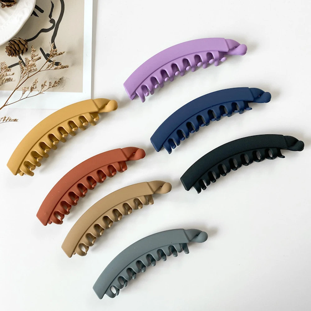 

Frosted Hair Clips Solid Color Banana Clip Women's Hair Accessories Fashion Ponytail Barrettes Hair Claws Hairpins