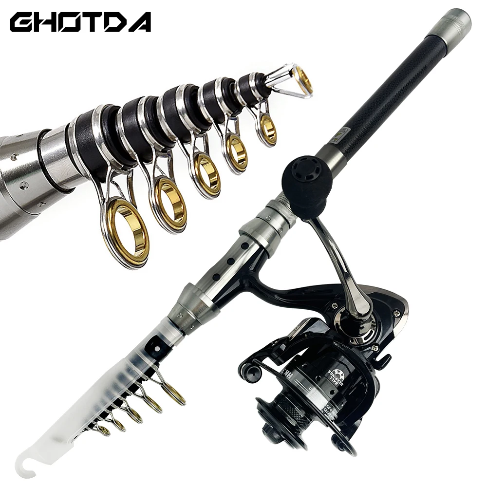 

Fishing Rod and Reel Combo Telescopic Rods Spinning Reels Max Drag 6KG Saltwater Freshwater Beach Fishing Professional 1.5M-2.4M