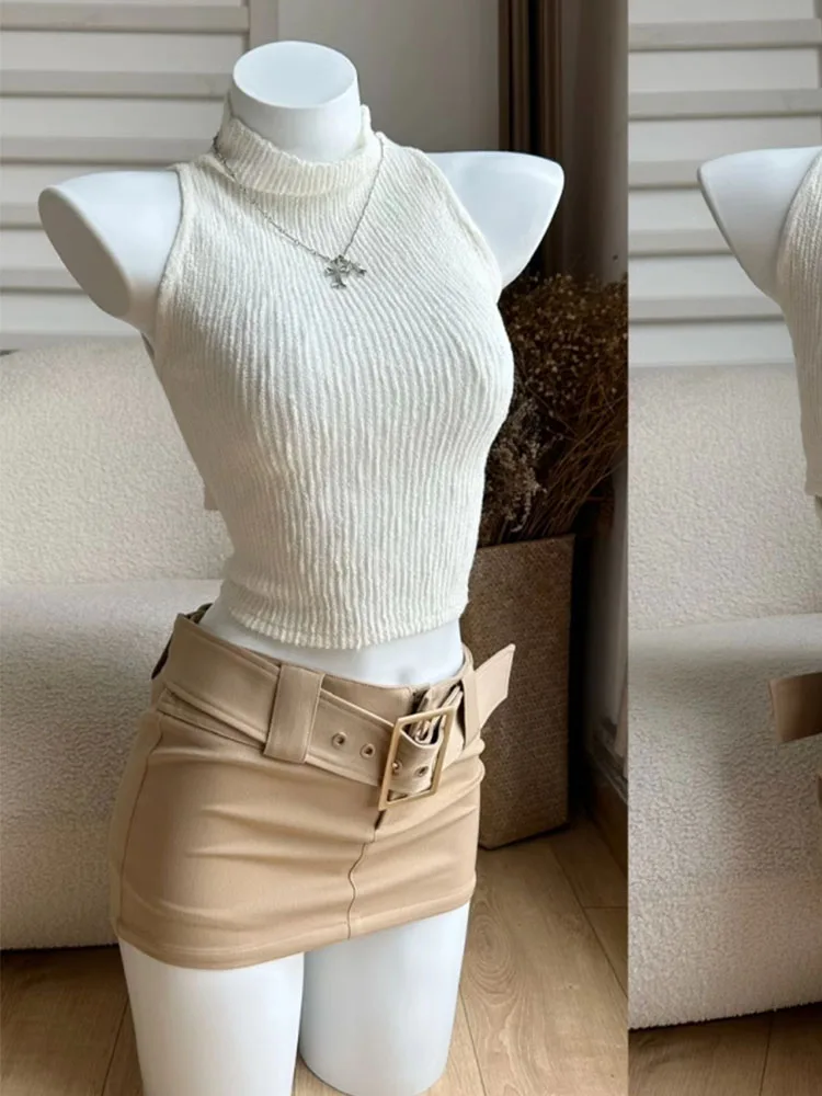 Комплект одежды высокого качества из 2 предметов с юбкой, топ на шнуровке с высоким воротником и открытой спиной и юбка-карандаш Gyaru с поясом Kpop, весна-лето
Комплект одежды высокого качества из 2 предметов с юбкой, топ на шнуровке с высоким воротником и открытой спиной и юбка-карандаш Gyaru с поясом Kpop, весна-лето