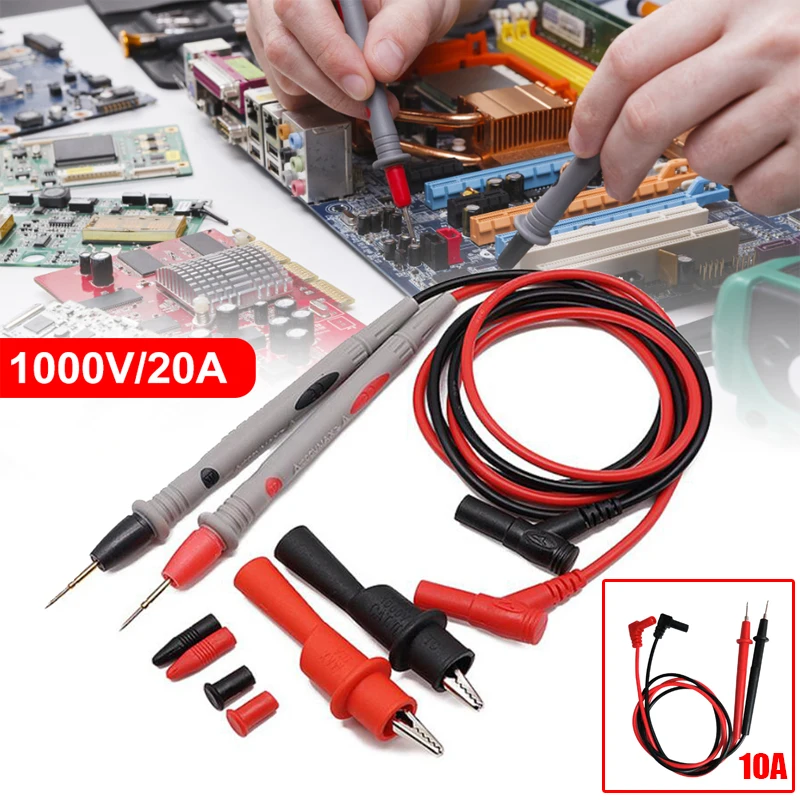 New Universal Digital 1000V 10A/20A Thin Tip Needle Multimeter Multi Meter Test Lead Probe Wire Pen Cable Multimeter Tester Tool
New Universal Digital 1000V 10A/20A Thin Tip Needle Multimeter Multi Meter Test Lead Probe Wire Pen Cable Multimeter Tester Tool