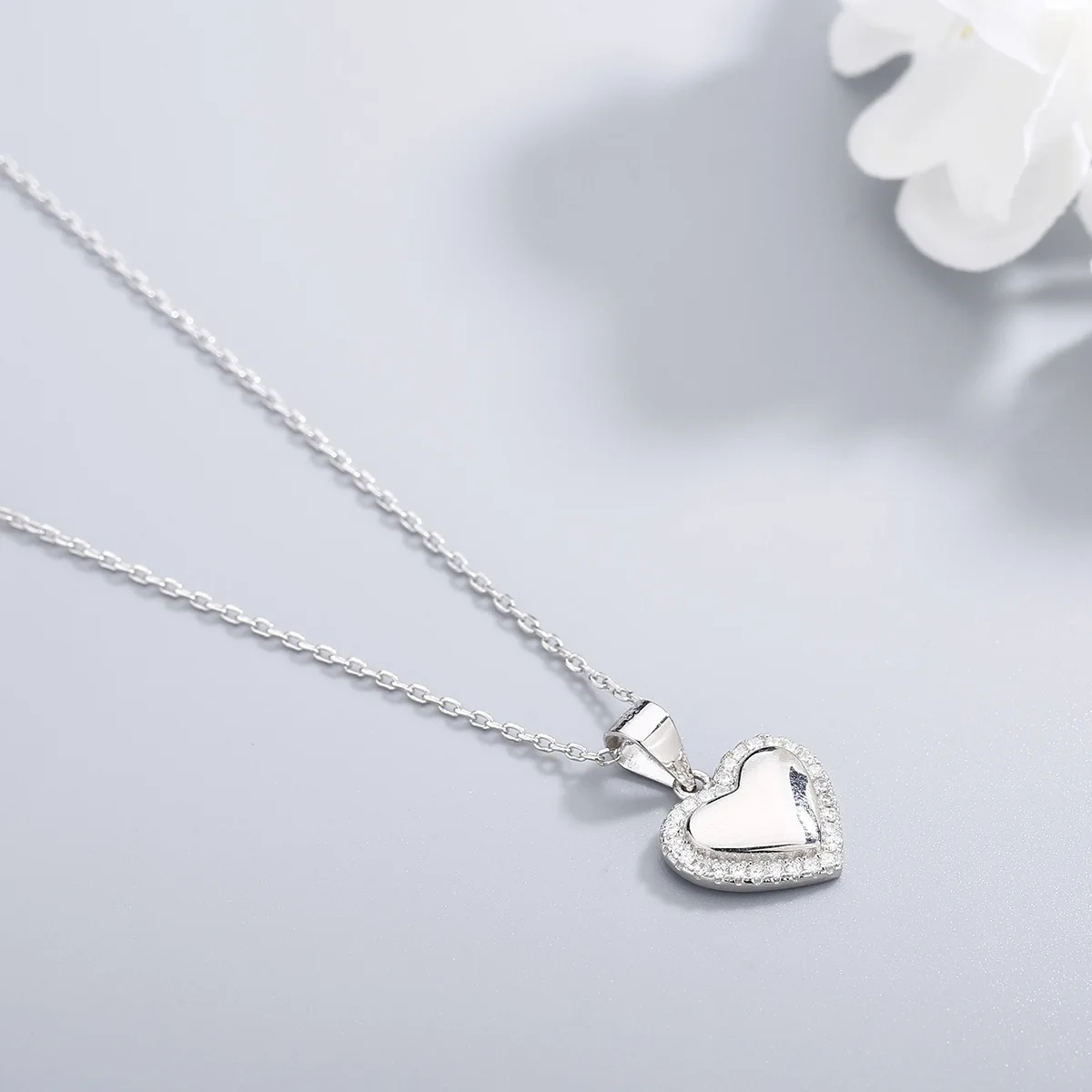 

Ожерелье с подвеской в виде сердца из серебра 925 пробы в японском и корейском стиле с бриллиантами с простой индивидуальностью и искусственным бриллиантом класса люкс