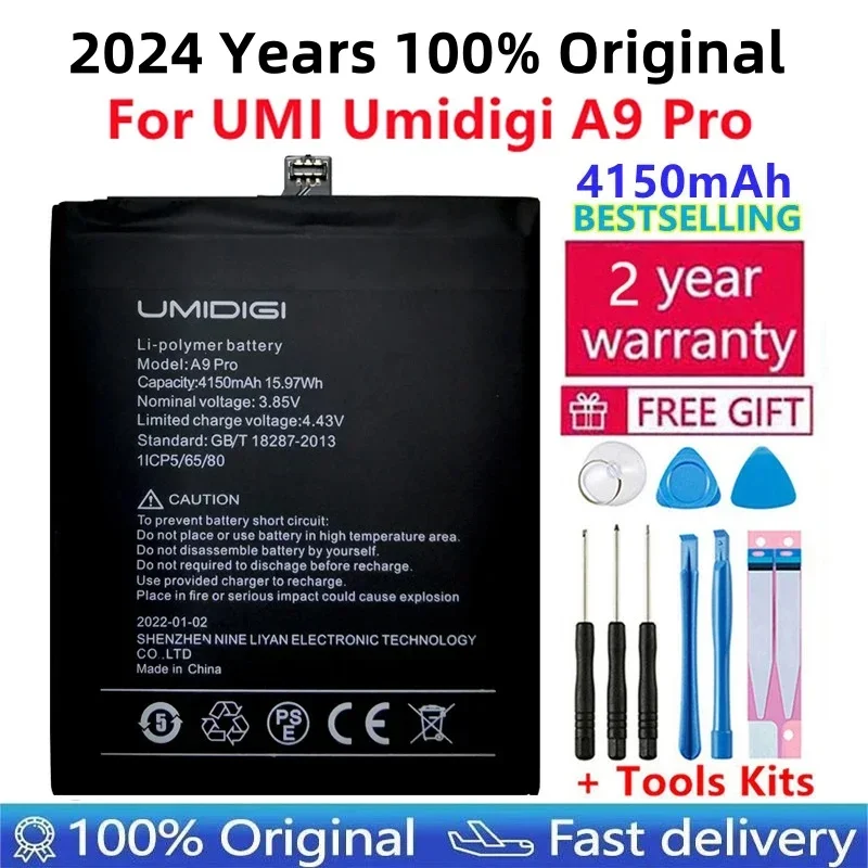 

2024 Years 100% Original For UMI Umidigi A9 Pro Battery For UMIDIGI A9 Pro A9Pro 4150mAh Cell Mobile Phone Batteries Bateria