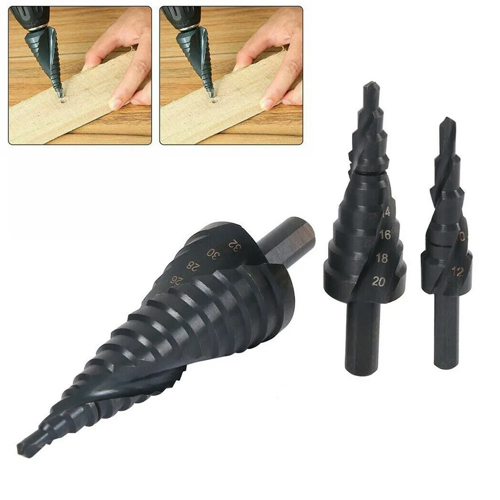 High Speed Steel Step Drill Bit Set Large Cone Titanium Drill Bit Set Metal Hole Cutter 4-12/20/32 Spiral Groove Step Drill
High Speed Steel Step Drill Bit Set Large Cone Titanium Drill Bit Set Metal Hole Cutter 4-12/20/32 Spiral Groove Step Drill
