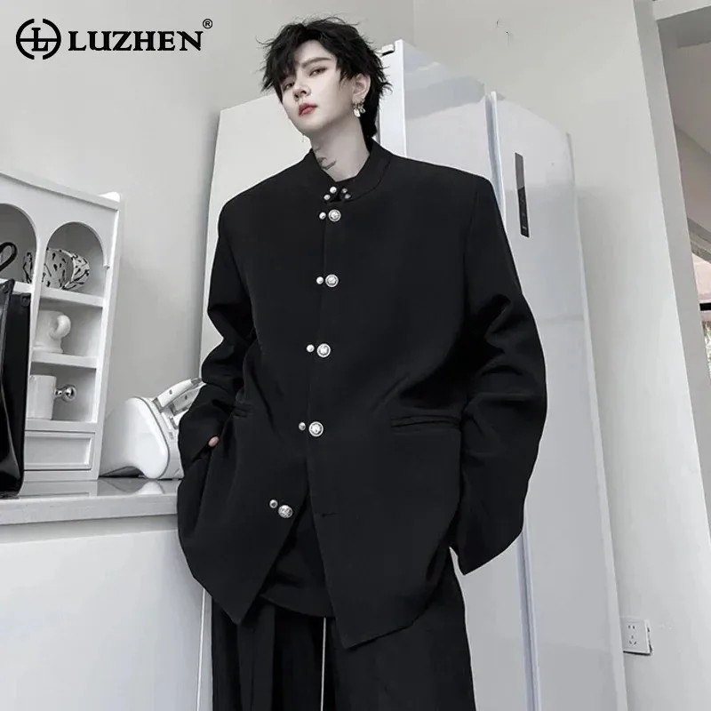 

LUZHEN 2024 Spring New Stylish Buttoned Decorate Design Casual Coat Men's High Street Korean Trendy Luxury Blazers Jacket LZ2340