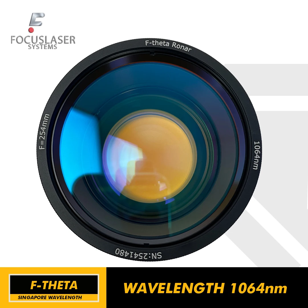 

F-theta Ronar Scan Lens For Laser Marking Machine Engrave Working Area 70×70-300×300mm Singapore Wavelength 1064nm