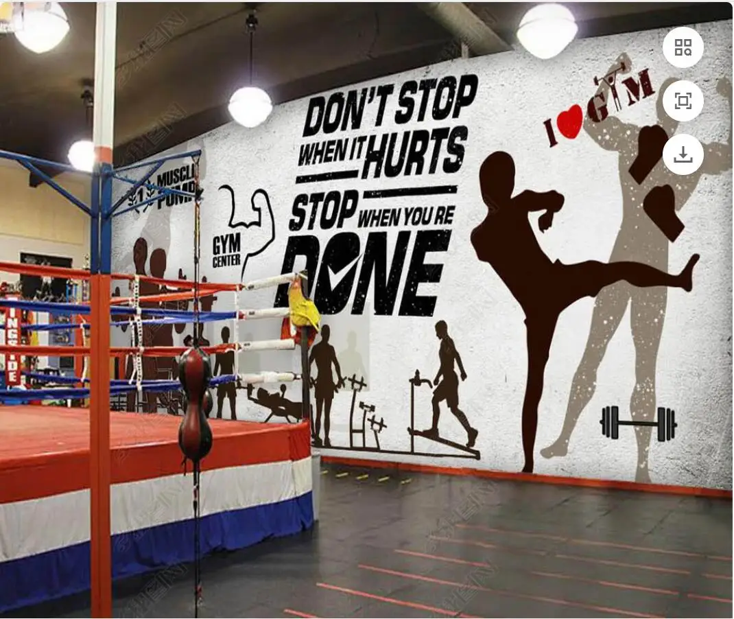 

Custom mural 3d photo wallpaper Retro Sports Boxing Fitness Club Image Wall home decor wallpaper for walls 3 d living room