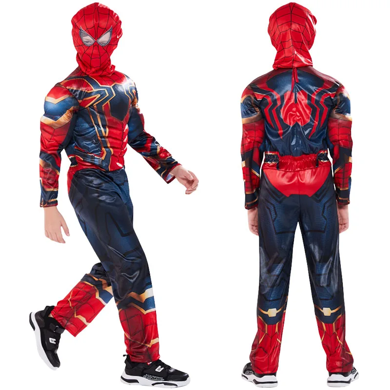 

Железный костюм Человека-паука для косплея, костюм супергероя, Железного Человека-паука, маска, комбинезон для мальчиков, костюмы на Хэллоуин для детей