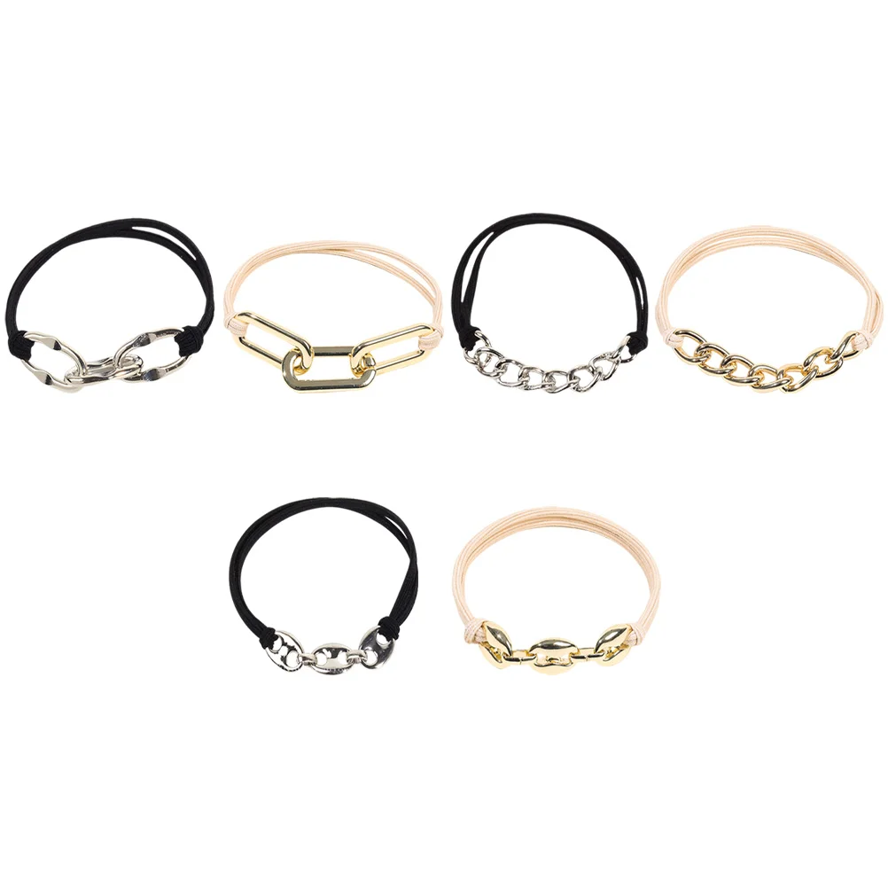 6 Pcs Bulk Hair Ties Metal Chain Rubber Band Girls Bands Accessories for Women Small Scrunchies Ponytail Women's
6 Pcs Bulk Hair Ties Metal Chain Rubber Band Girls Bands Accessories for Women Small Scrunchies Ponytail Women's
