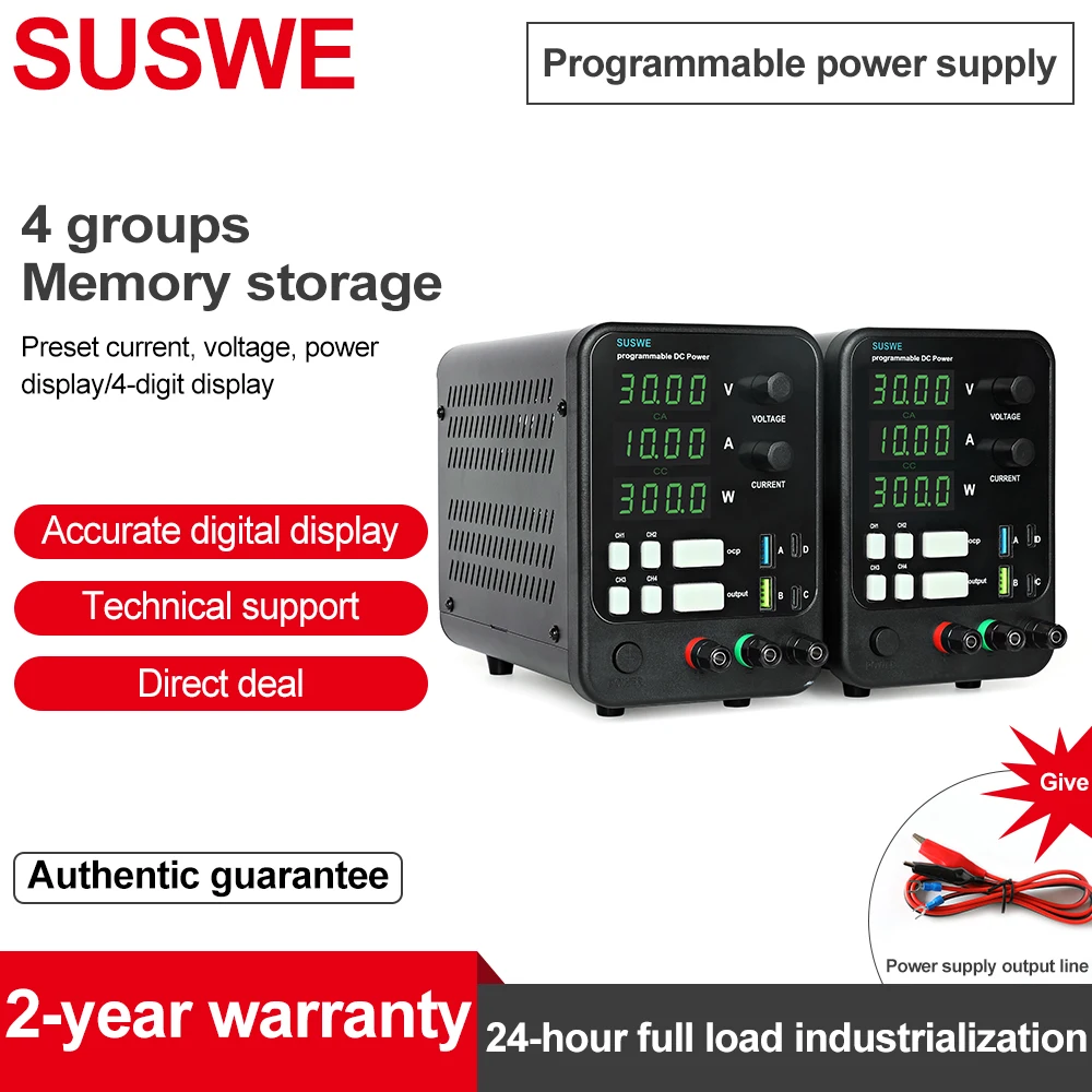 

30V 10A DC Power Supply Adjustable Digit Display Mini Laboratory Power Supplies Voltage Regulator 60V 5A 120V 3A for Repair