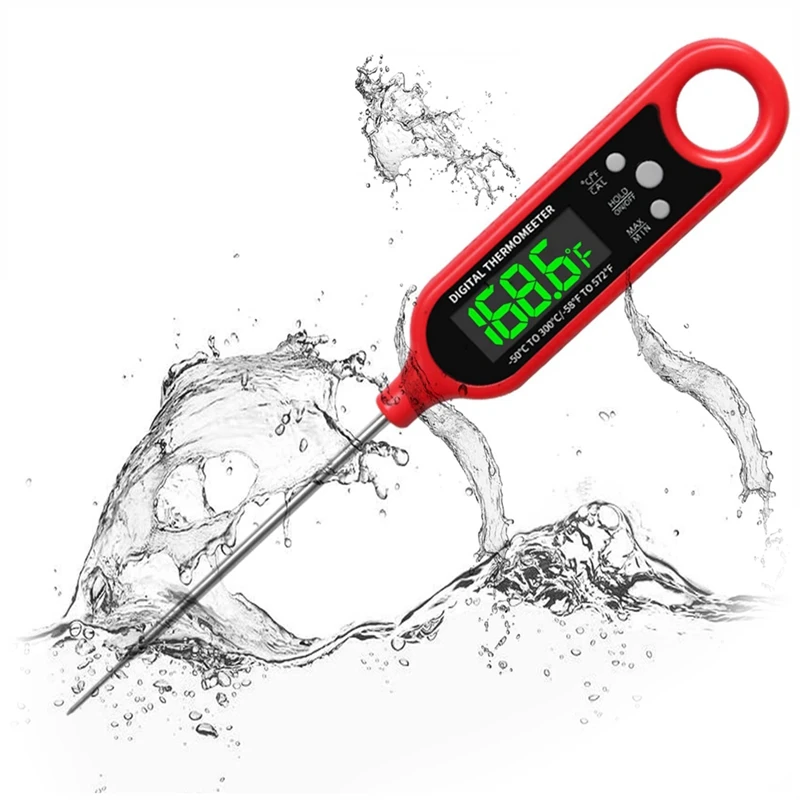 

Digital Instant Read Meat Thermometer, 3S Fast Reading Food Thermometer With LCD Display, IP66 Waterproof For BBQ Grill