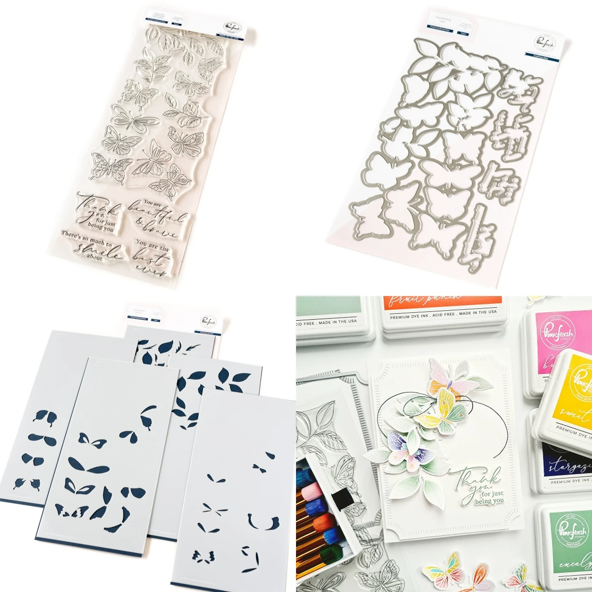 

Beautiful Butterflies Metal Cutting Dies Clear Stamps Stencil for DIY Making Card Scrapbook Embossed Paper Album Craft Supplies