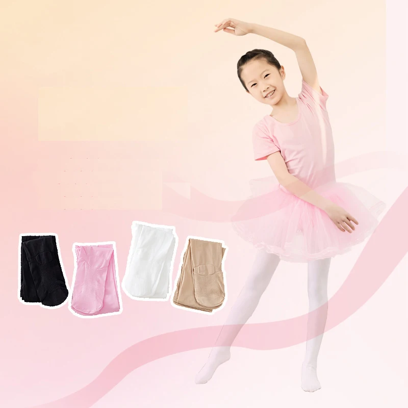 

1-15Y Kids Girls Ballet Dance Pantyhose Children Thin Section Fashion Velvet Tights Baby Solid Black White Pink Stockings