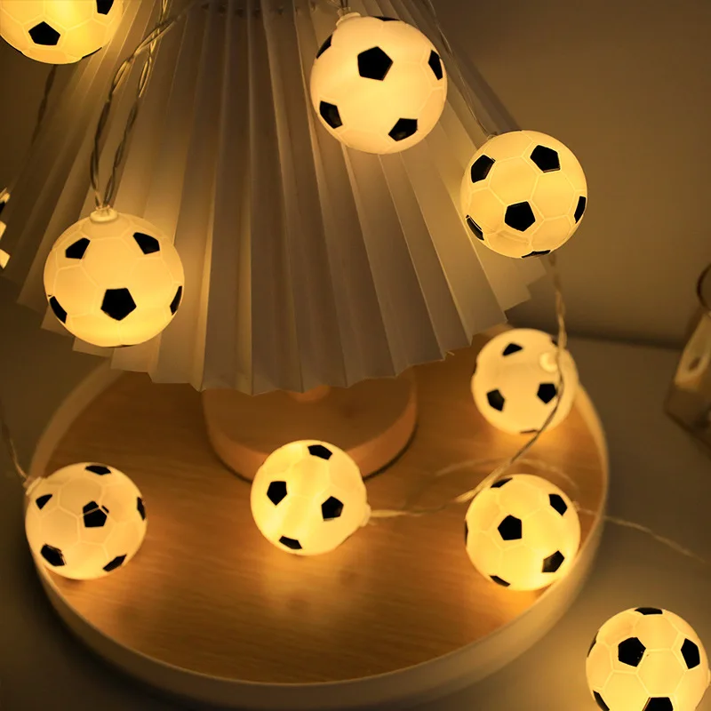 1.5M 10LEDs Football String Lights Soccer Ball Night LED Lights Boys Birthday Bedroom Fans Bar Club Birthday Party Decoration
1.5M 10LEDs Football String Lights Soccer Ball Night LED Lights Boys Birthday Bedroom Fans Bar Club Birthday Party Decoration