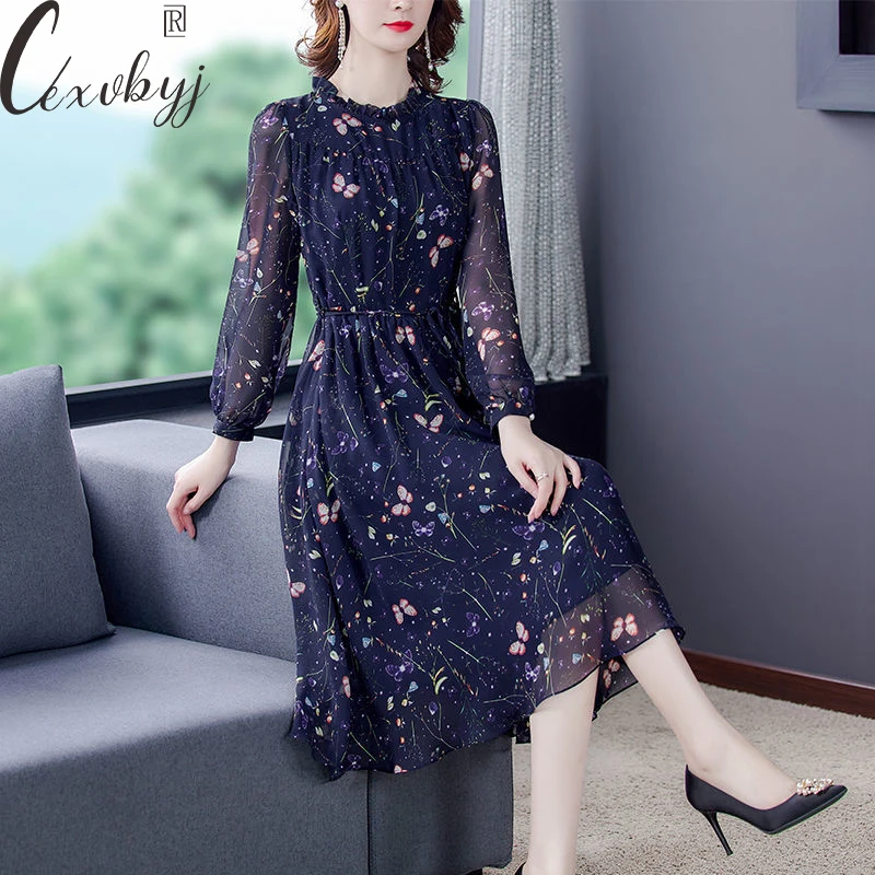 Women Floral Chiffon Beach Dress 2023 Spring Sunmmer Long Sleeve A-Line Dress Boho Styles Ruffles Knee-Length Elegant Dress
Women Floral Chiffon Beach Dress 2023 Spring Sunmmer Long Sleeve A-Line Dress Boho Styles Ruffles Knee-Length Elegant Dress