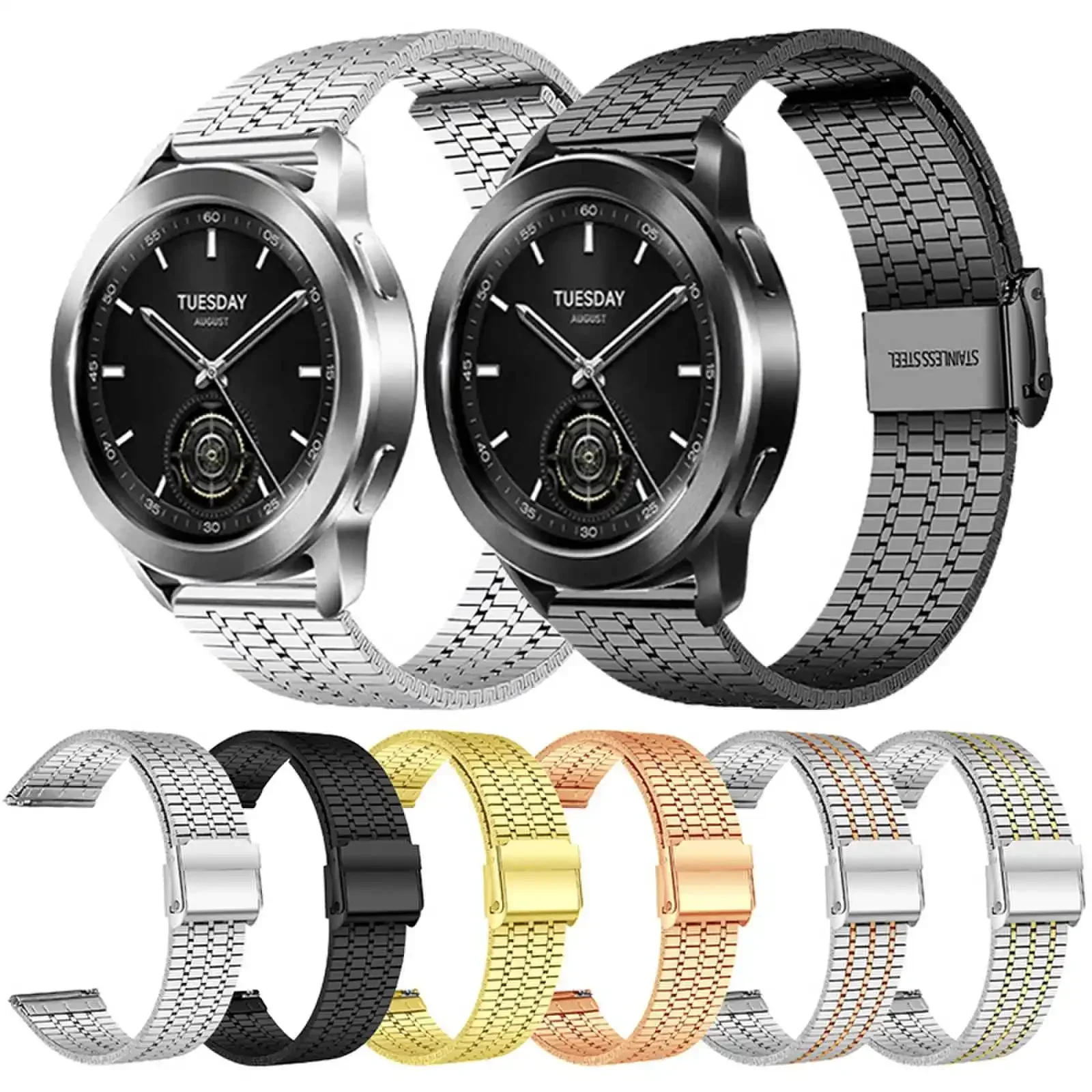 

22mm Stainless Steel Watchband For Xiaomi Watch S3 /S1 Pro /S1 Active /S2 46mm 42mm Metal Strap For Mi Watch Color 2 Wristband