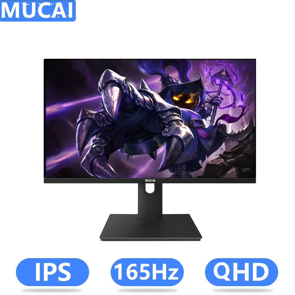 

MUCAI 24 Inch Monitor 2K165Hz LCD Display 144Hz PC IPS QHD Desktop Gamer Computer Screen Flat Panel HDMI-compatible DP/2560*1440