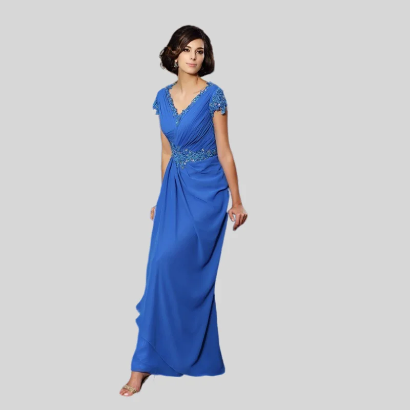 Royal Blue Mother Of The Bride Dresses A-line Cap Sleeves Chiffon Appliques Plus Size Long Groom Mother Dresses For Wedding
Royal Blue Mother Of The Bride Dresses A-line Cap Sleeves Chiffon Appliques Plus Size Long Groom Mother Dresses For Wedding