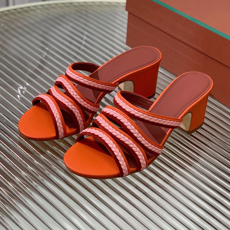 Fashion Female Slippers Summer New Narrow Band Upper Open Toe High Heel Sandals Top-level Technology Banquet Ladies Pumps 
Fashion Female Slippers Summer New Narrow Band Upper Open Toe High Heel Sandals Top-level Technology Banquet Ladies Pumps