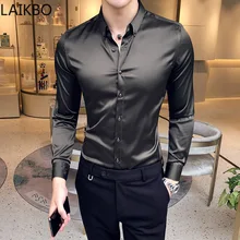 Neckline Embroidery Mens Shirts Long Sleeve Casual Slim Fit Men Dress Shirts Solid Color Formal Business Social Clothing Blouse
Neckline Embroidery Mens Shirts Long Sleeve Casual Slim Fit Men Dress Shirts Solid Color Formal Business Social Clothing Blouse