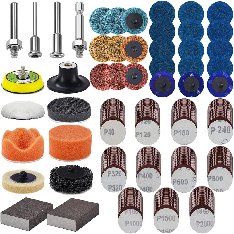258Pack 2Inch Sanding Discs Pad Kit For Drill Grinder Rotary Tool Replacement Parts With 1/8Inch & 1/4Inch Shank Backer Plates
258Pack 2Inch Sanding Discs Pad Kit For Drill Grinder Rotary Tool Replacement Parts With 1/8Inch & 1/4Inch Shank Backer Plates