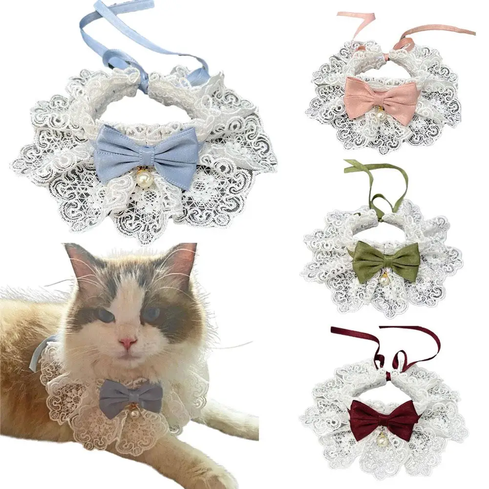 

Pearl Dog Collar Jewelled Silk Wedding Cat Puppy Ribbon Bows New Necklace Pet Accessories Gift Scarf Satin Bowtie Pendant K N1D0