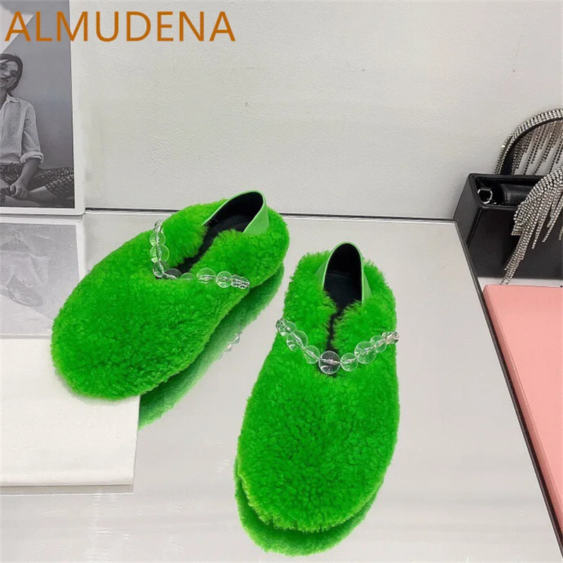 Winter Women Shoes Wool Fur Loafers Outside Keep Warm Slip On String Bead Flat Heels Round Toe Rubber Loafer Casual Leisure Shoe
Winter Women Shoes Wool Fur Loafers Outside Keep Warm Slip On String Bead Flat Heels Round Toe Rubber Loafer Casual Leisure Shoe