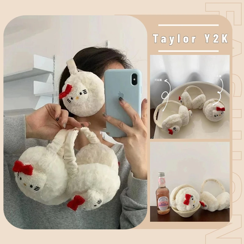Sanrio Hello Kitty Plush Earmuffs Japanese Anime Y2K Sweet Girl Earflap Fashion Foldable Portable Anti Freezing Ear Muff Winter
Sanrio Hello Kitty Plush Earmuffs Japanese Anime Y2K Sweet Girl Earflap Fashion Foldable Portable Anti Freezing Ear Muff Winter
