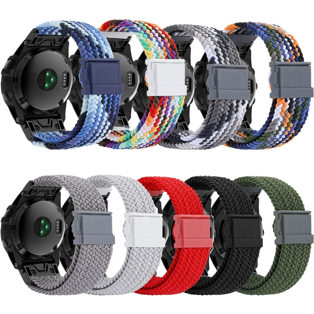 22 26mm Quickfit Smart Watch Straps For Garmin Fenix 7 7X 6 6X Pro 5X 5 Plus 3HR 935 945 Braided Nylon Band Silicone Wristbands
22 26mm Quickfit Smart Watch Straps For Garmin Fenix 7 7X 6 6X Pro 5X 5 Plus 3HR 935 945 Braided Nylon Band Silicone Wristbands