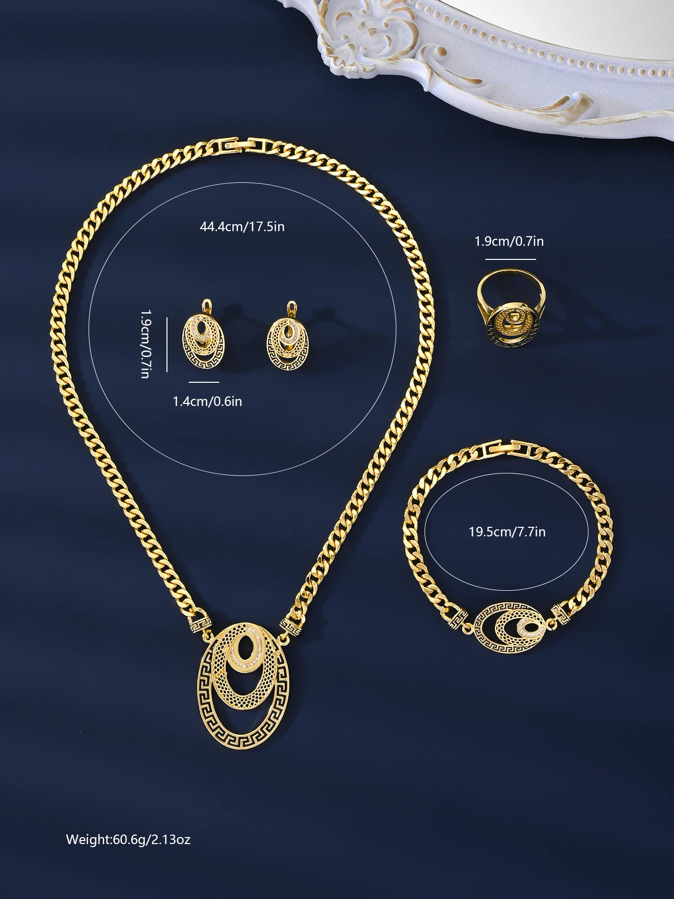 5pcs/set Elegant Dubai gold-plated necklaces, earrings bracelets jewelry sets, and Middle Eastern luxury jewelry sets for women 2 Mallzona Sa45314a0f204464785f93ea0c704d7ecV 5pcs/set Elegant Dubai gold-plated necklaces, earrings bracelets jewelry sets, and Middle Eastern luxury jewelry sets for women Mallzona