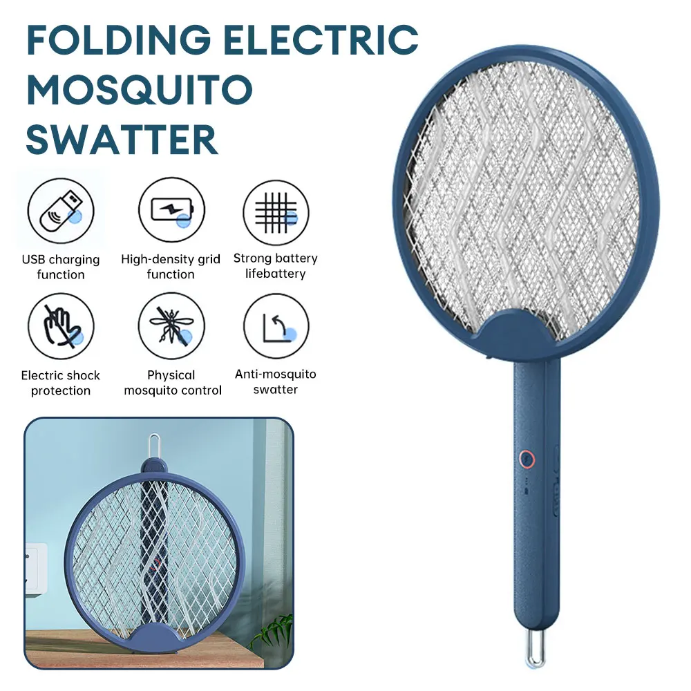 

Foldable Mosquito Racket Electric Mosquito Killer Lamp Fly Swatter Bug Trap Rechargeable Insect Killer UV Light Mosquito Zapper