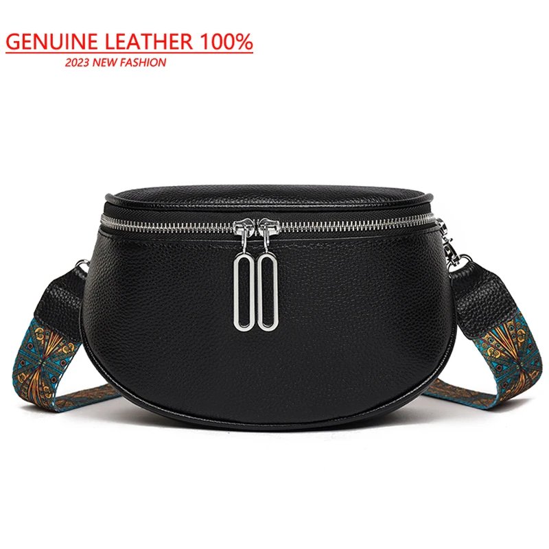 

100% Cowhide Saddle Bag Fashion woman luxury famous brands crossbody bags Women's genuine leather Shoulder bag Sac a main