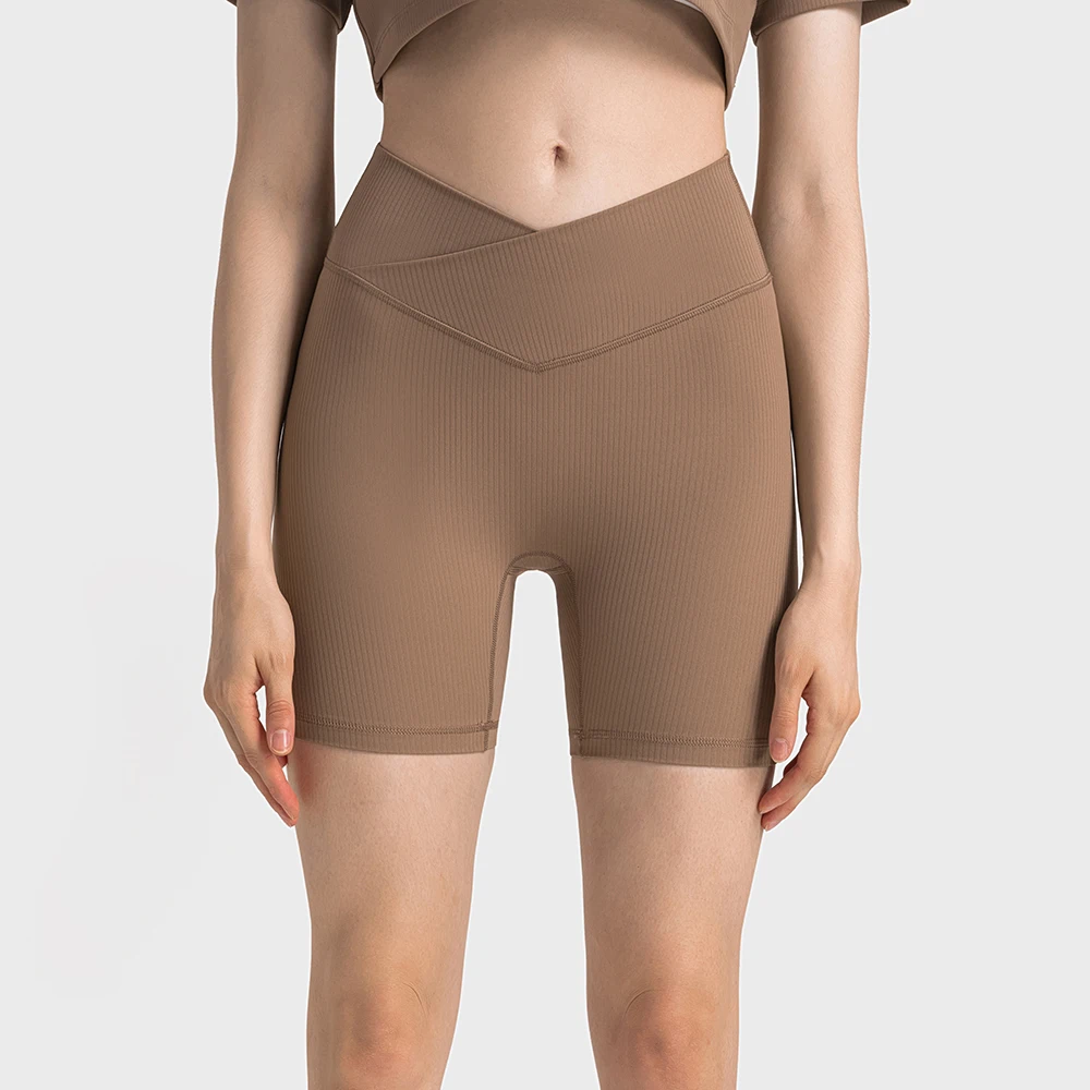 Ribbed Crossover Waist Yoga Biker Shorts Without T Line Quick Dry Cycling Running Gym Workout Sports Shorts for Women
Ribbed Crossover Waist Yoga Biker Shorts Without T Line Quick Dry Cycling Running Gym Workout Sports Shorts for Women